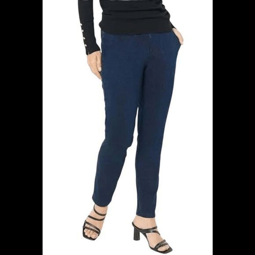 Women with‎ Control Prime Stretch Denim Tummy Control Ankle Pants Jeans S Petite